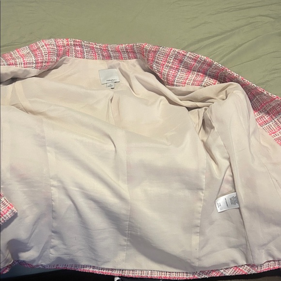 Halogen Women's Blazer in Pink and Cream Plaid - Picture 5 of 6